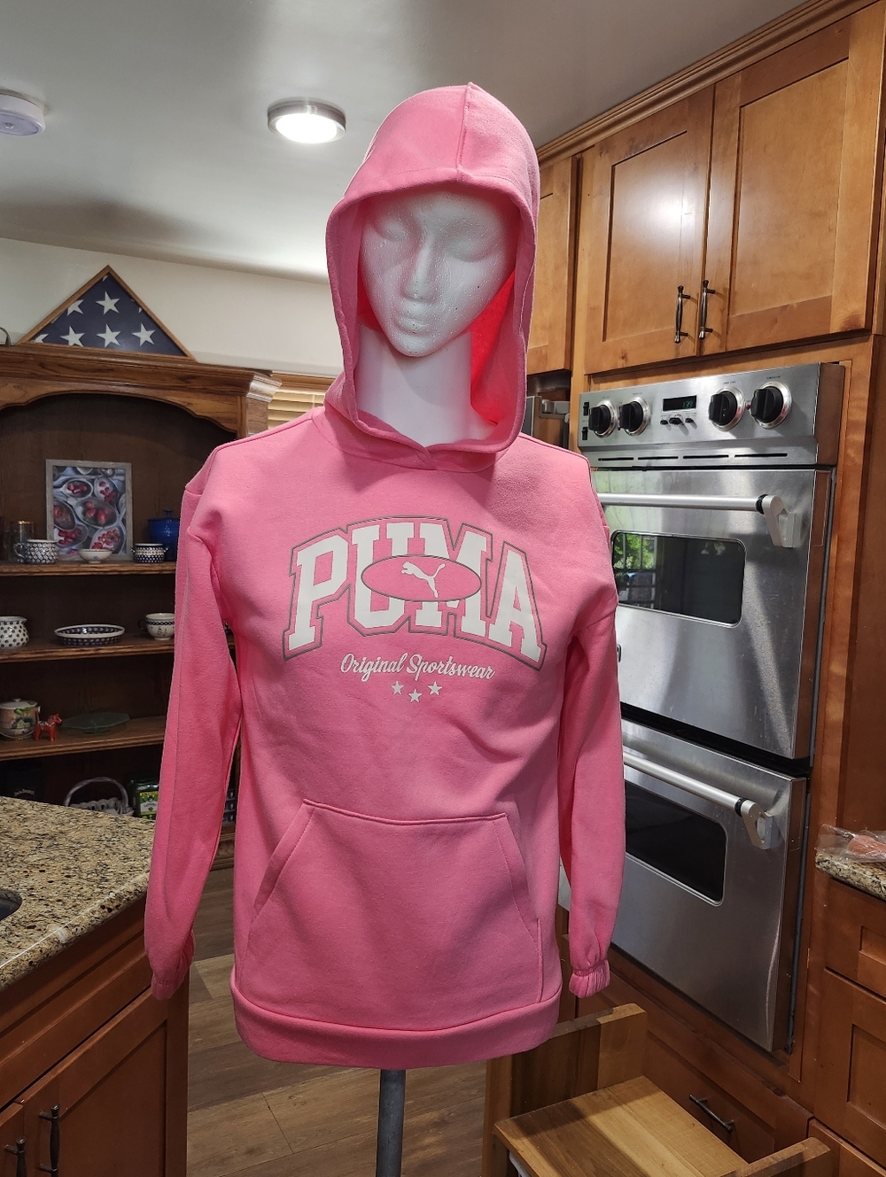 Puma "Original Sportswear" Women's Hoodie   Swearshirt In Island Pink -Size XL
